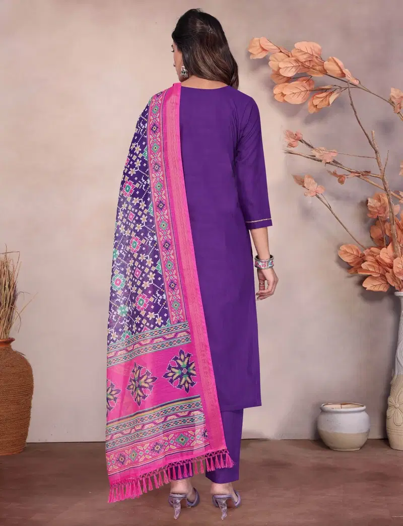 Vedika Hit Cotton by 9Star Blend Embroidered Designer Kurta Set
